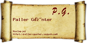 Paller Günter névjegykártya